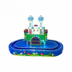 Threeplus Children Amusement Park Coin Operated Kids Ride on Train Castle Track for Sale