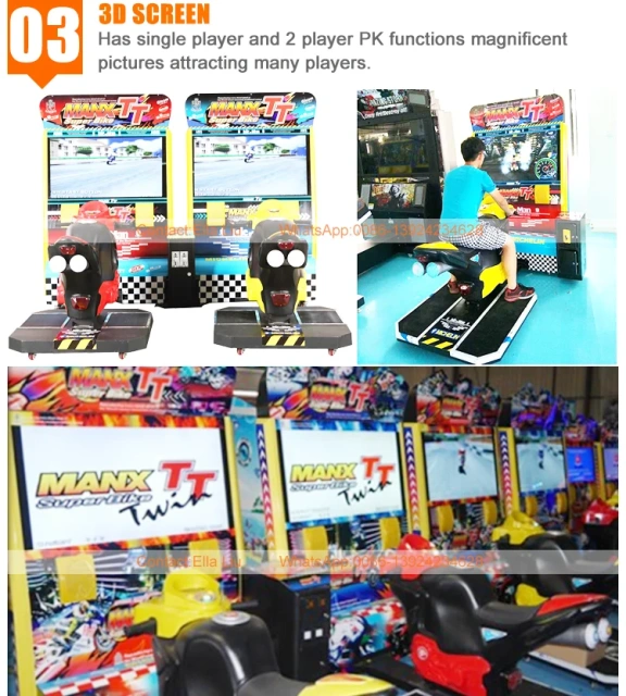 Threeplus Coin Operated Manx Tt Motor Racing Simulator Racing Game Machine for Sale