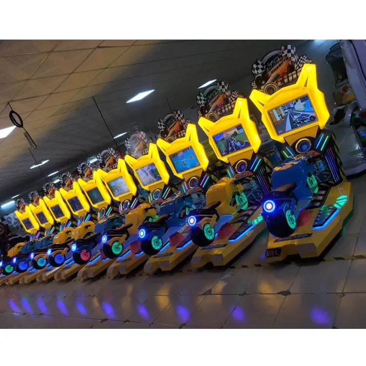 Threeplus Coin Operated Kids Crazy Super Motor Driving Video Motorbike Racing Games