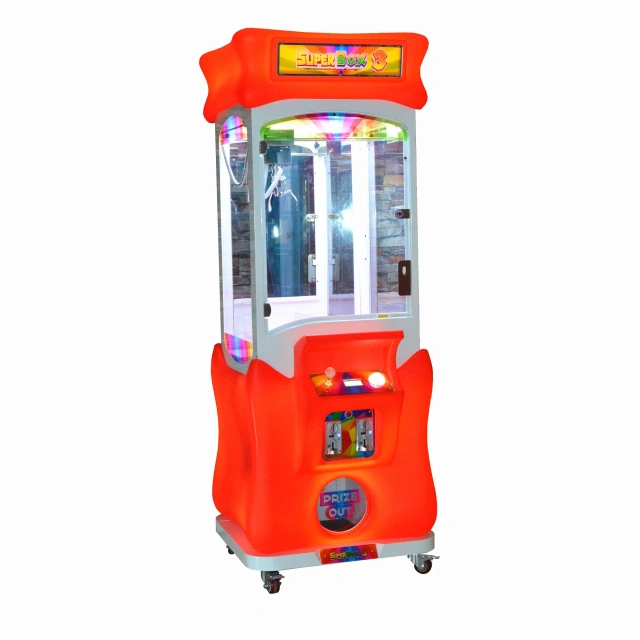 Threeplus Amusement Machine Super Box 3 Coin Operated Claw Crane Machine Prize Game