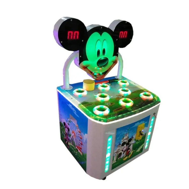 Threeplus Kids Game Coin Operated Whac-a-mole Hit Hammer Frog Jump Redemption Game Machine
