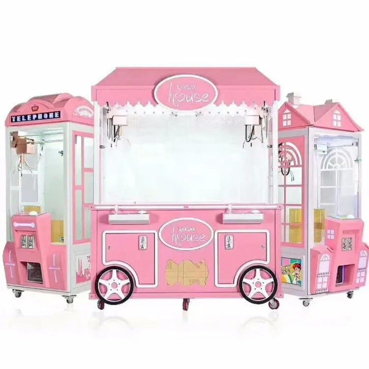 Threeplus Double Players Coin Operated Sweet Style Milk Cart Doll Prize Vending Claw Crane Game Machine for Sale