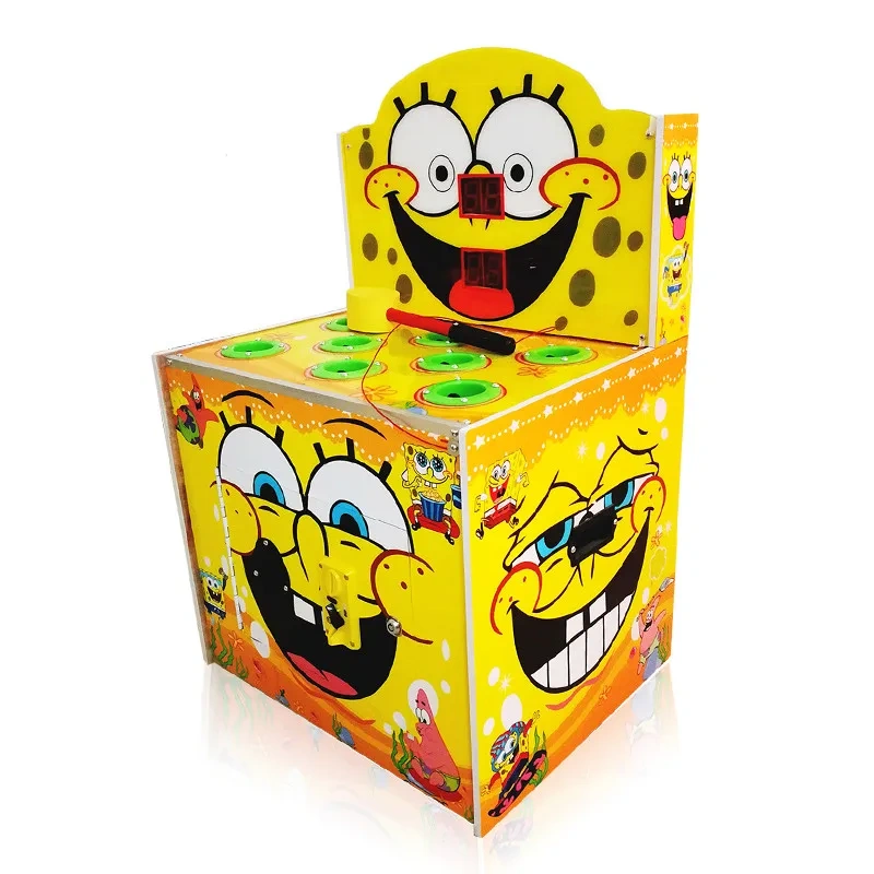 Threeplus Coin Operated Whack a Frog spongebob Hammer Game Machine