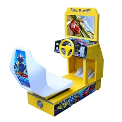 Threeplus Game Center Simulator Arcade Car Racing Game Steering Wheel with Chair for Kids