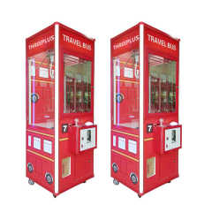 Threeplus Travel Bus Claw Crane Machine Bill Acceptor Plush Toys Vending Crane Gift Machine