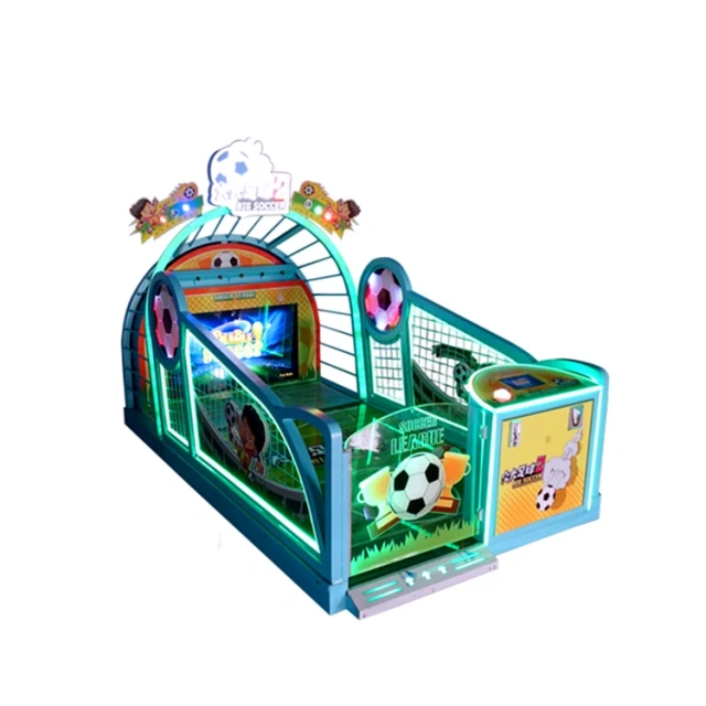 Threeplus Coin Operated Indoor Soccer Shooting goal Big Football 2 Toss Game Machine for Children