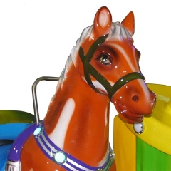 Threeplus Coin Operated Rocking Horse Racing with Swing Machine for Sale
