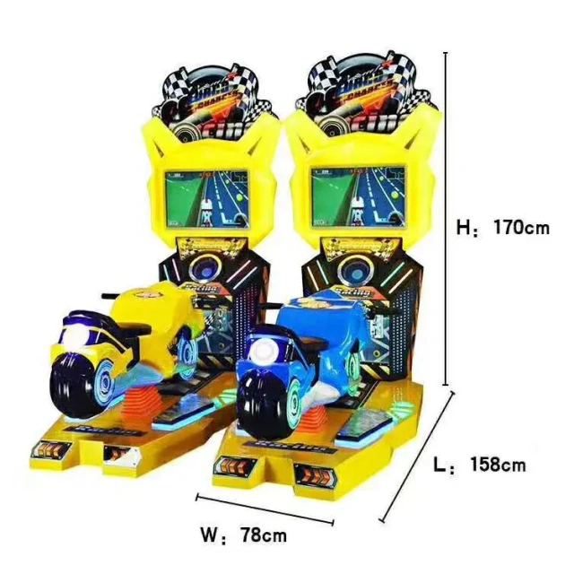 Threeplus Coin Operated Kids Crazy Super Motor Driving Video Motorbike Racing Games