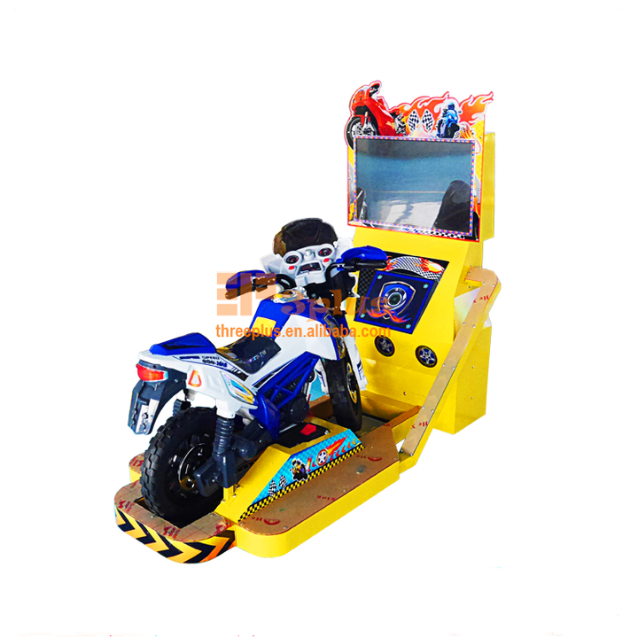 Threeplus New Arrive Kids TT Moto Arcade Video Game Kiddie Ride Simulator Racing Car Game Machine