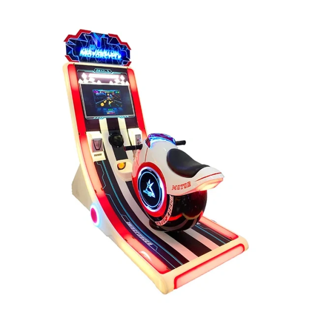 Threeplus Coin Operated Kid Crazy Motor Bike Phantom Motorcycle Video Simulator Game Machine for Sale