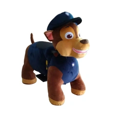 Coin Operated Battery Motorized Kids Plush Walking Riding Stuffed Electric Rides on Animal Toy for Mall