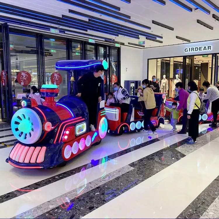 Amusement Park Shopping Mall Electric Kiddie Ride Attractive Kids Trackless Train for Sale with Led Light
