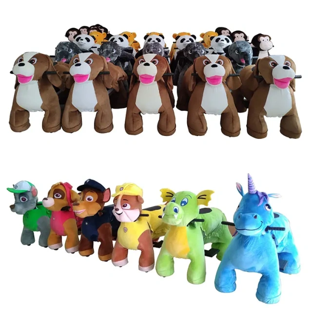 Kids Plush Stuffed Electric Battery Operated Ride on Animals for Shopping Mall