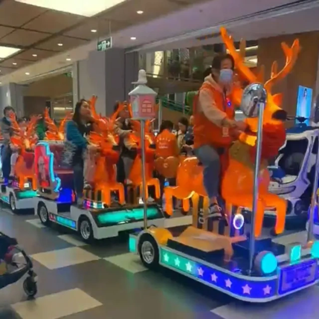 Amusement Train Rides Tourist Attraction Playground Trackless Train Ride Electric Trackless Train