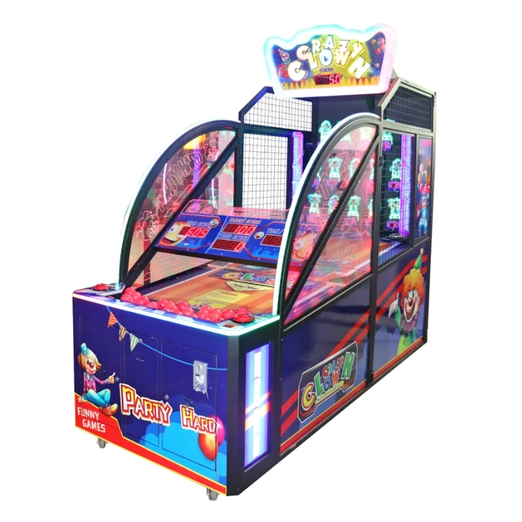 Coin-operated Crazy Clown Shooting Arcade Redemption Amusement Machine Kids Ball Shooting Machines