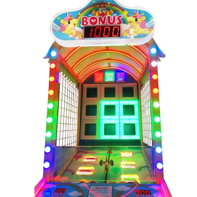 Threeplus Throwing Ball Pixel Game Machine with Horse Racing