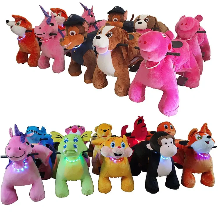Battery Walking Animal Ride on Toy Plush Stuffed Car Baby Scooter