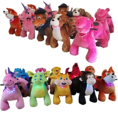 Battery Walking Animal Ride on Toy Plush Stuffed Car Baby Scooter