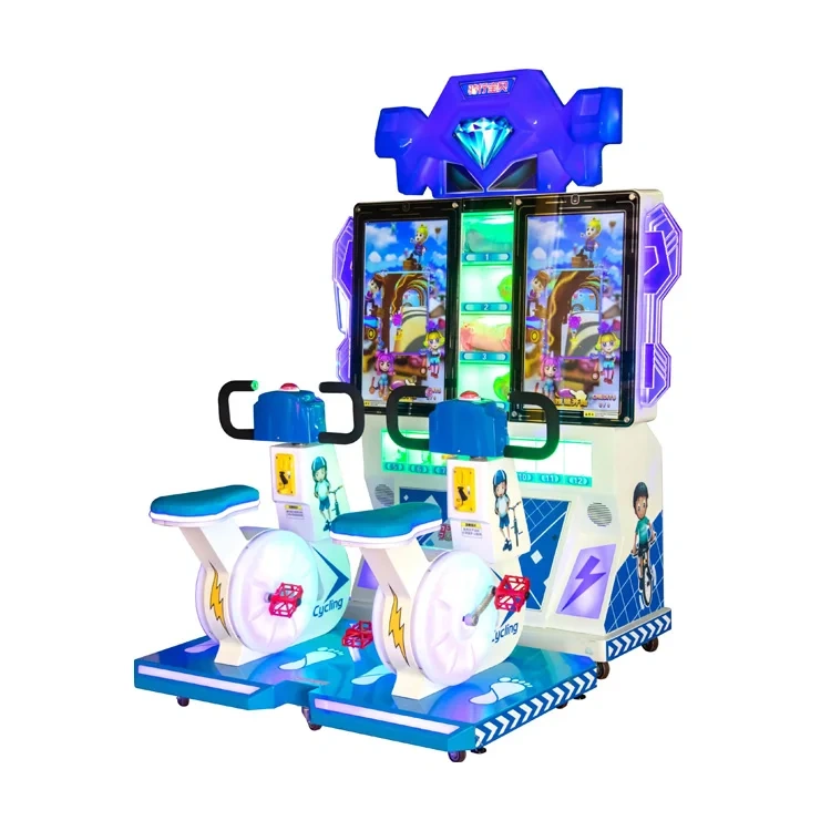 2 Players Racing Game Machine Simulator Cycling Indoor Arcade Amusement Sports Coin Operated Bike Riding Game for Children