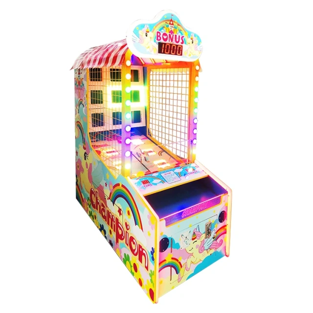 Threeplus Throwing Ball Pixel Game Machine with Horse Racing