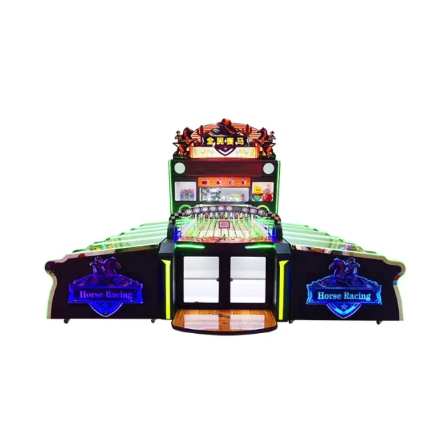 Threeplus High Quality 10 Players Carnival Game Race Horse Equipment with Roll the Balls Into Hole Game