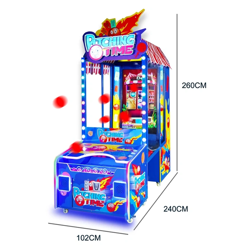 Threeplus Factory Directly Sale 3 Player Ball Pitching Game Machine Video Amusement Coin Operated Ticket Arcade Games for Sale