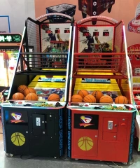 Luxury Indoor Adult Coin Operated Electronic Arcade Foldable Basketball Shooting Game Machine With Ticket Redemption