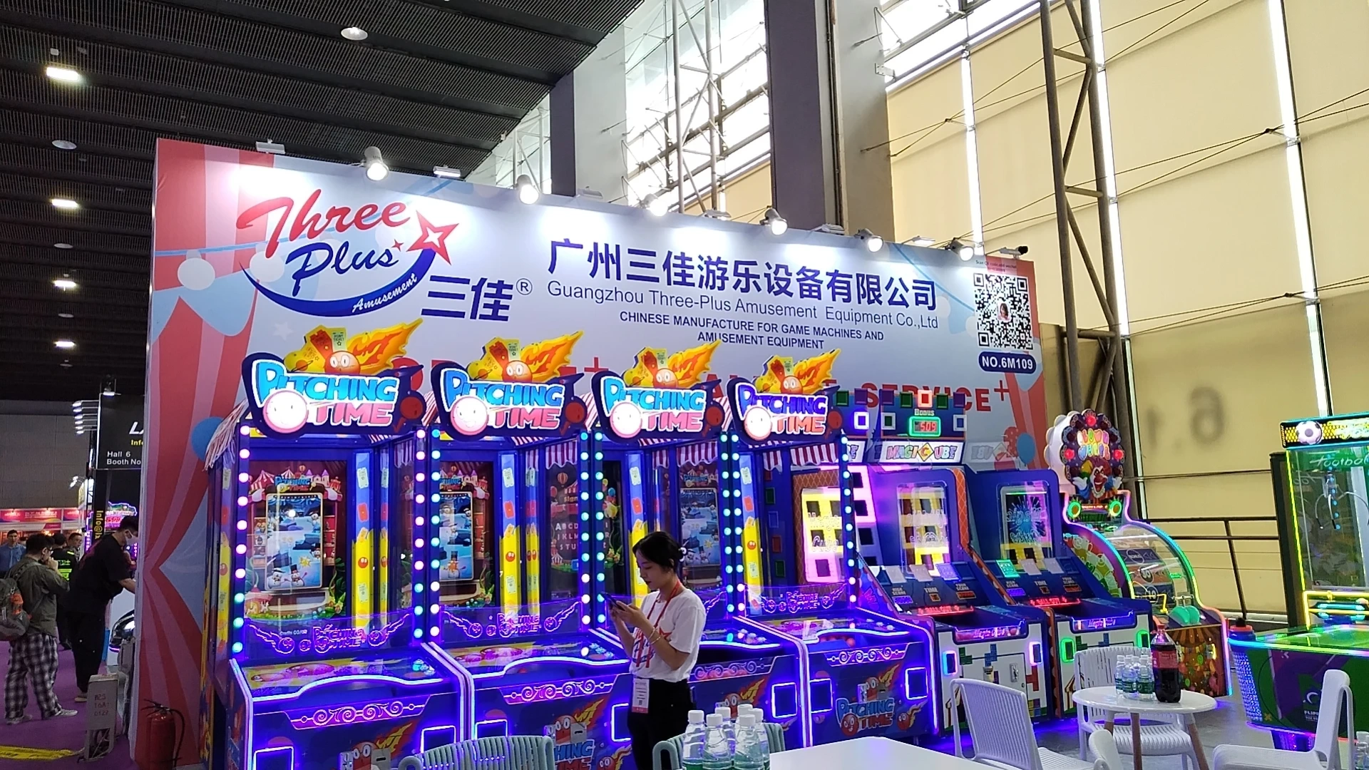 Threeplus Factory Directly Sale 3 Player Ball Pitching Game Machine Video Amusement Coin Operated Ticket Arcade Games for Sale