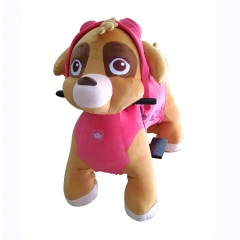 Kids Plush Dog Riding Battery Powered Walking Animal Rides Electric Mall Rides with Wheel