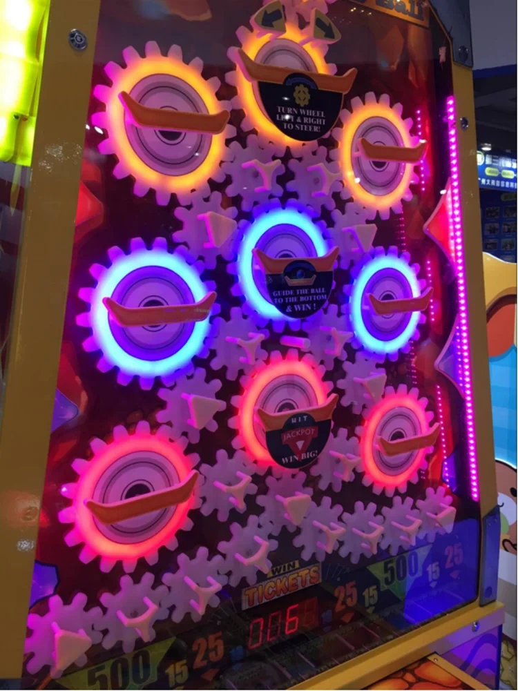 Threeplus Metal Kids Ball Drop Redemption Mechanical Game Machine Wholesale Golden Gear New Product