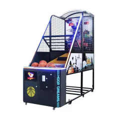 Luxury Indoor Adult Coin Operated Electronic Arcade Foldable Basketball Shooting Game Machine With Ticket Redemption