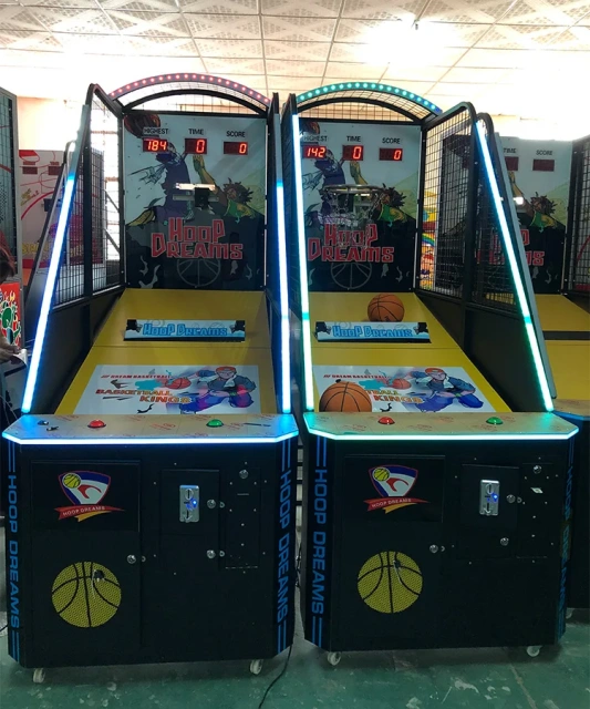 Luxury Indoor Adult Coin Operated Electronic Arcade Foldable Basketball Shooting Game Machine With Ticket Redemption