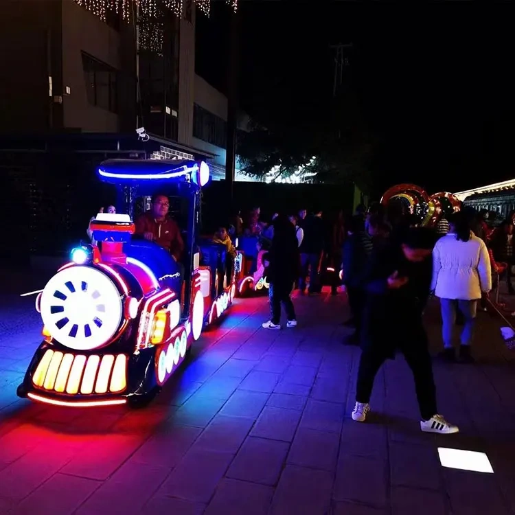 Amusement Park Shopping Mall Electric Kiddie Ride Attractive Kids Trackless Train for Sale with Led Light