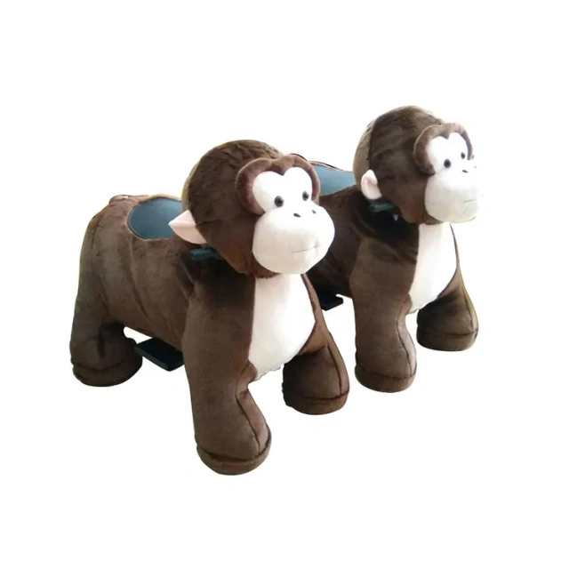 Indoor Carnival Plush Motorized Battery Coin Operated Shopping Mall Walking Animal Electric Ride