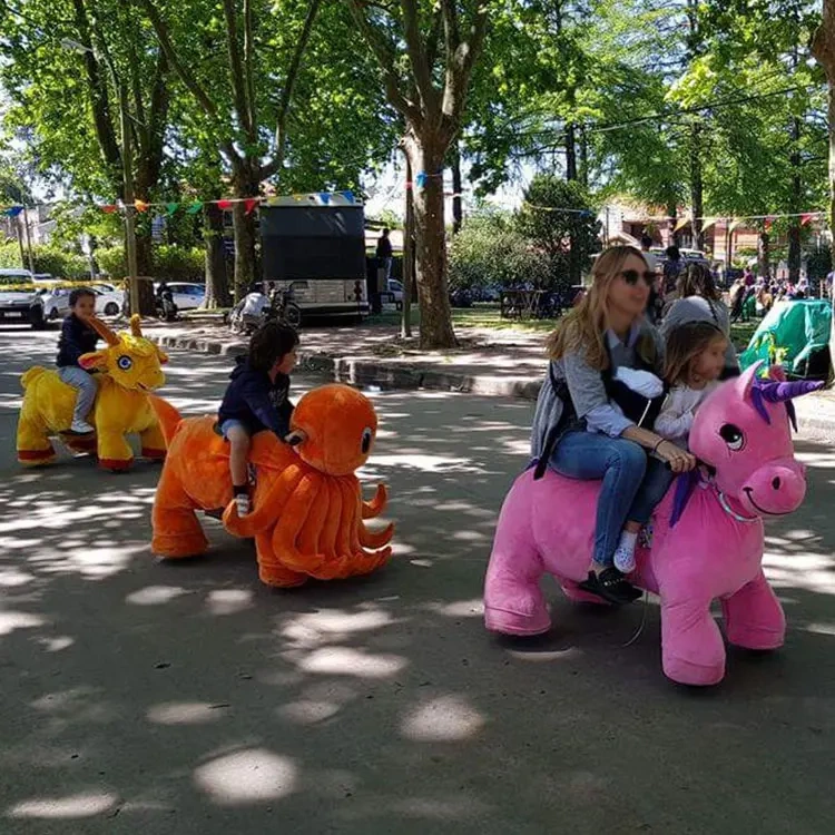 Adult and Kid Size Animal Ride Kids Riding Toys Plush Animal Electric Scooter for Sale