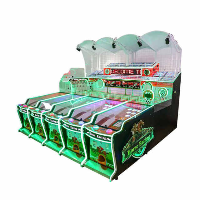 Amusement Carnival Booth Game Coin Operated 5 Players National Horse Racing Bounce Ball Ticket Redemption Machine
