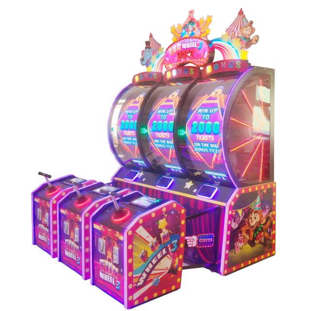 Fun Wheel-3P Arcade Redemption Game | 3-Player Skill Spinner with Progressive BONUS & Mini-Games
