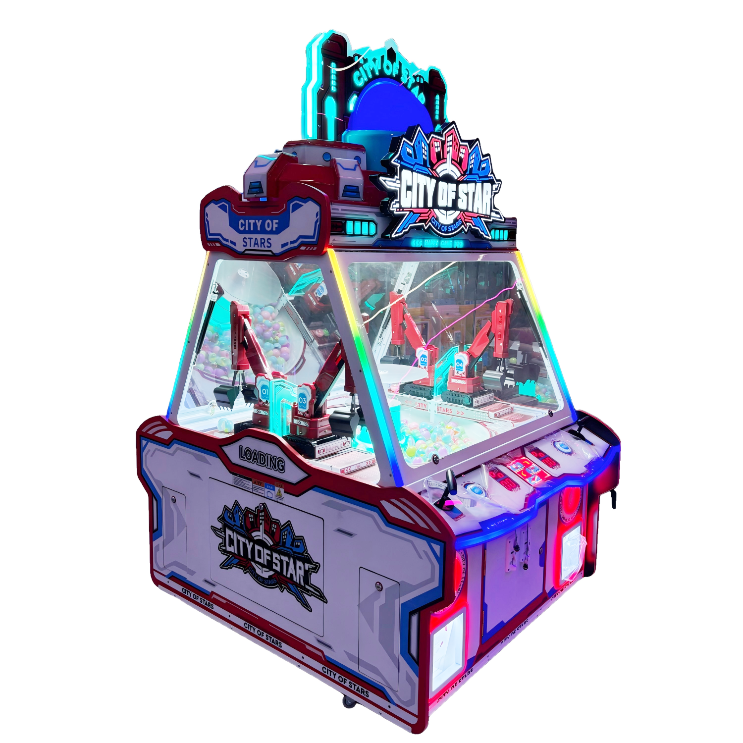 City Of Star Dual-Action Arcade Machine | Crane & Prize Pusher Combo Redemption Game