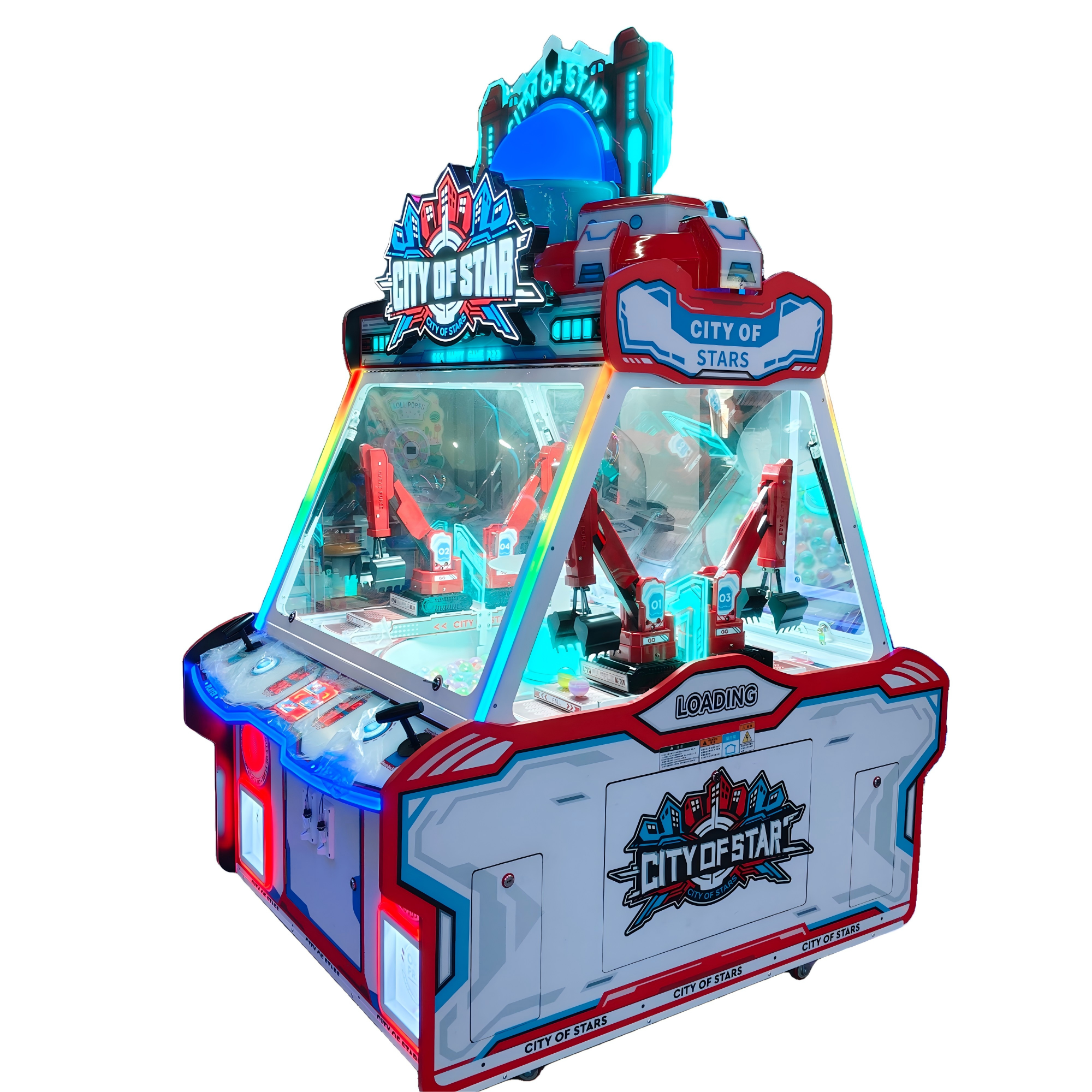 City Of Star Dual-Action Arcade Machine | Crane & Prize Pusher Combo Redemption Game