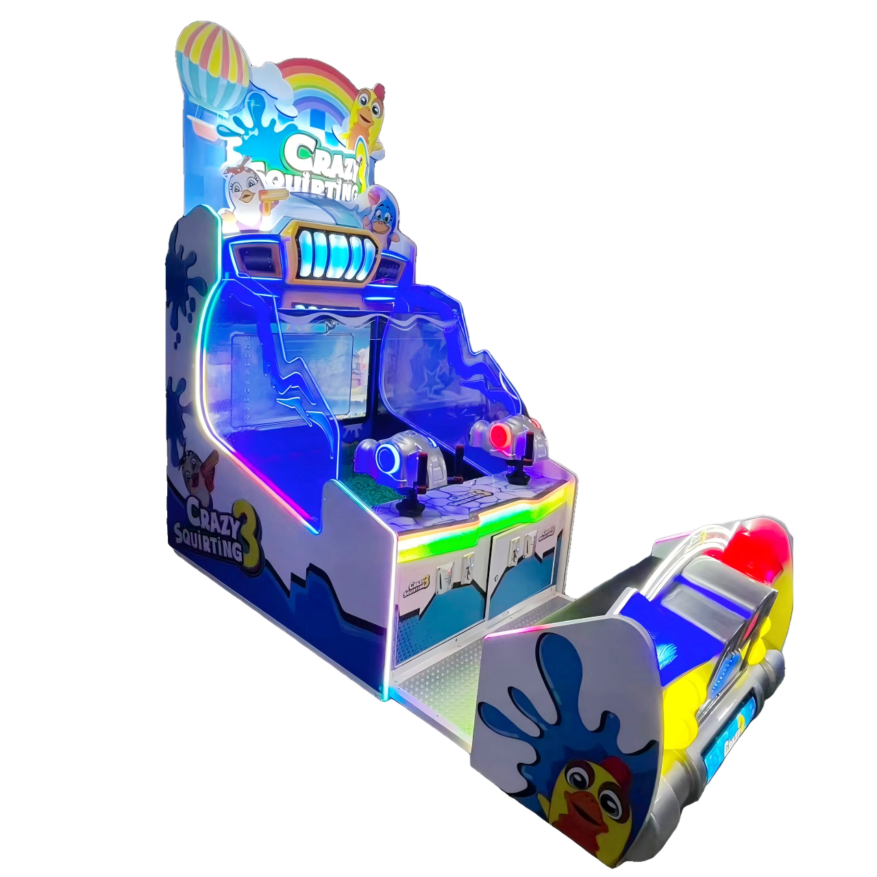 Crazy Water 3-2P Arcade Redemption Game | Dual-Player Water Cannon Shooter with Multi-Game Selection