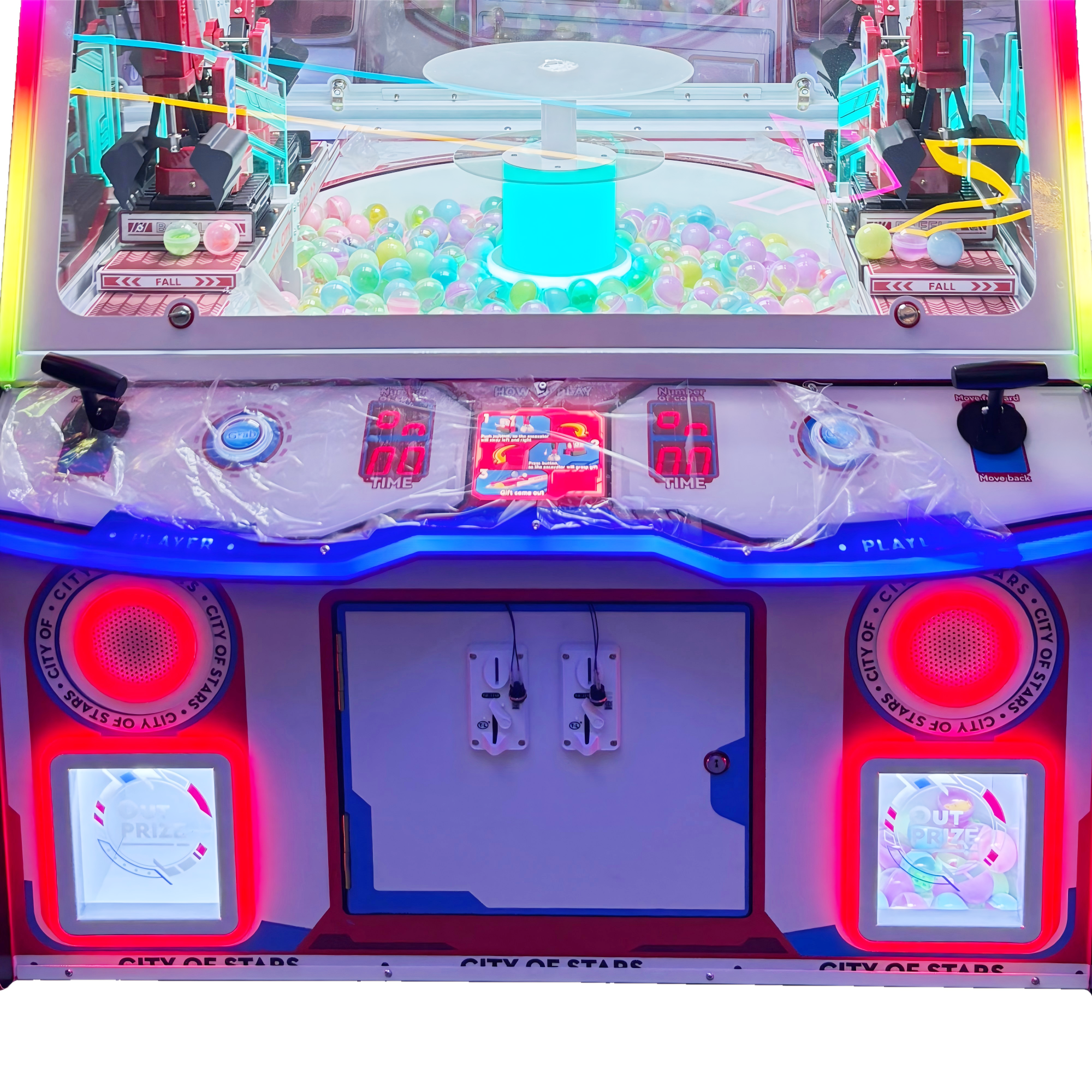 City Of Star Dual-Action Arcade Machine | Crane & Prize Pusher Combo Redemption Game