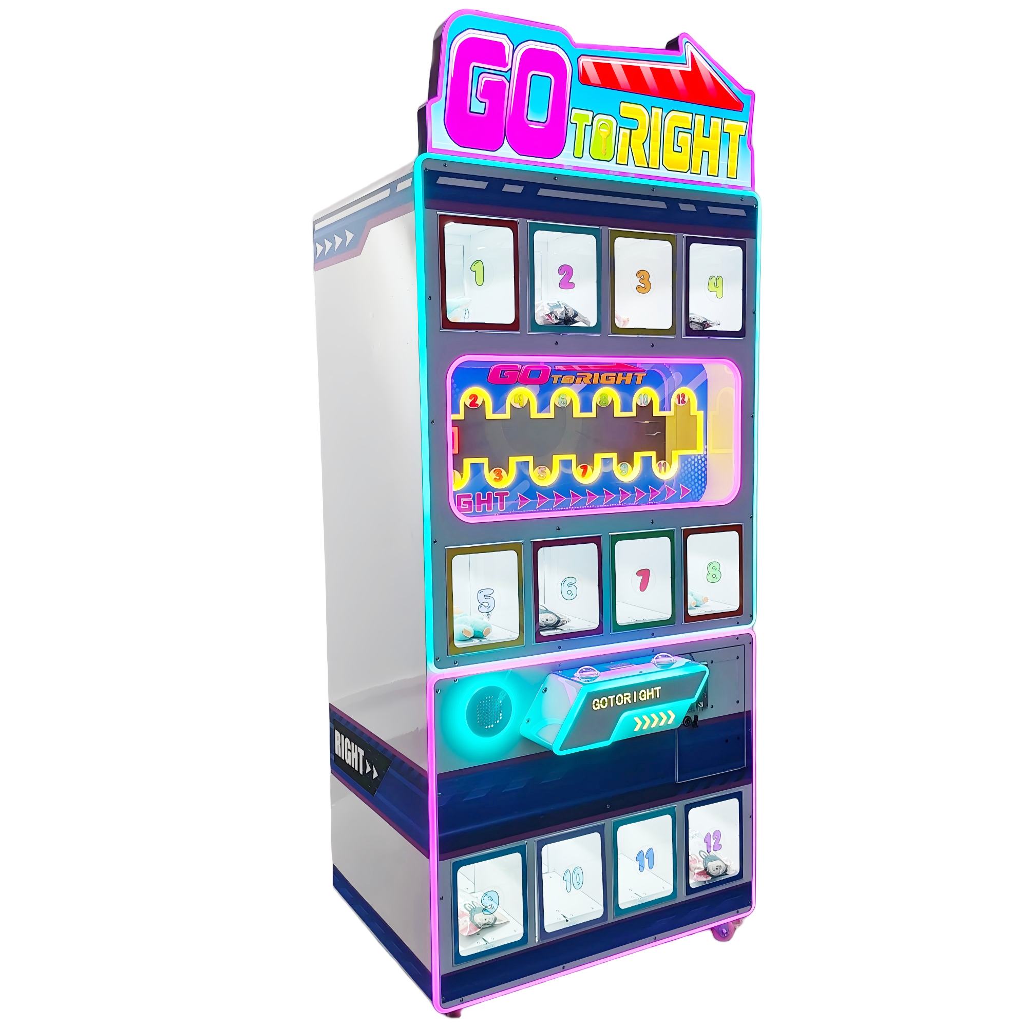 Go to Right Redemption Game Machine | Aim at the Number, Press the Button, Get the Prize. High-Revenue, Easy-to-Play Aiming Prize Machine.
