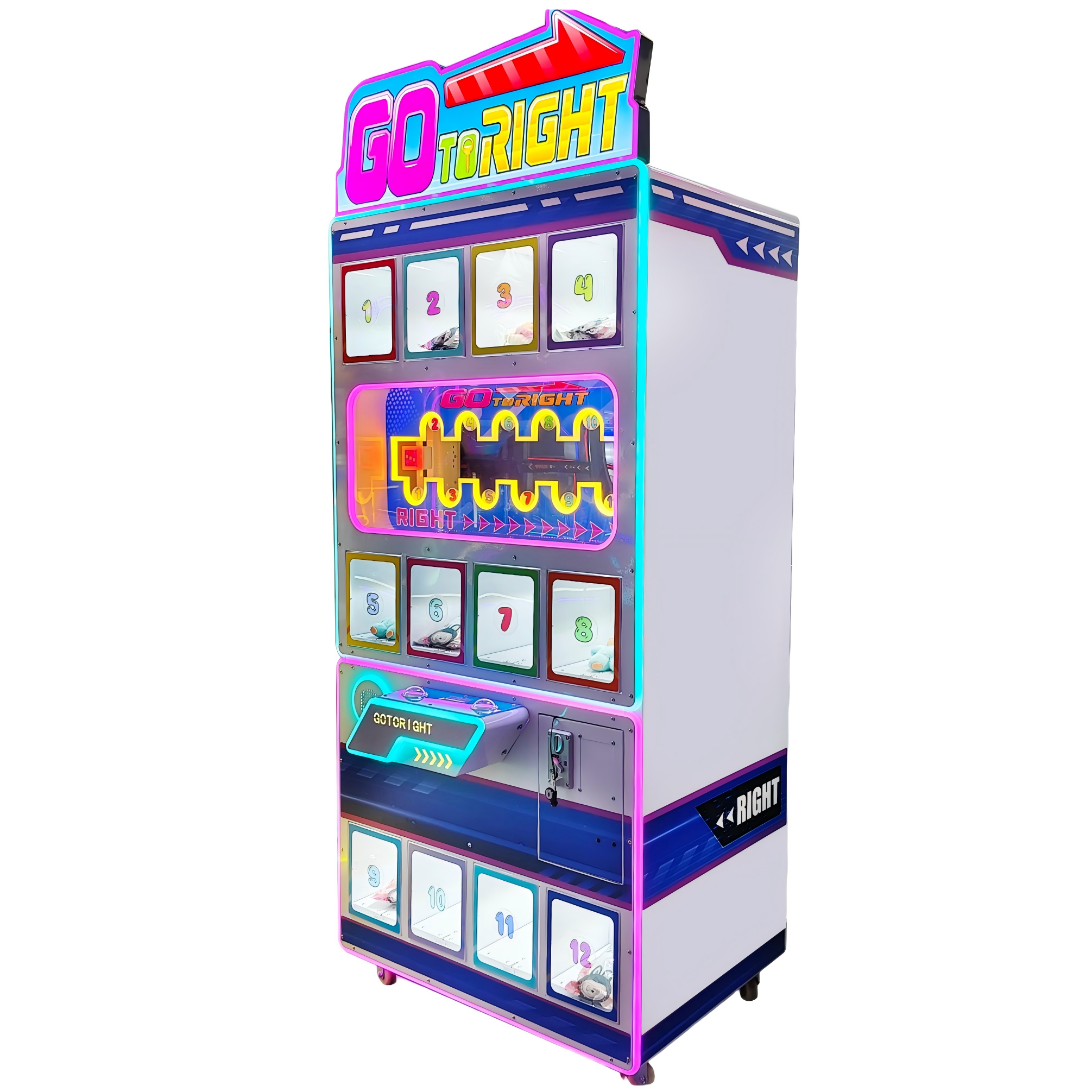Go to Right Redemption Game Machine | Aim at the Number, Press the Button, Get the Prize. High-Revenue, Easy-to-Play Aiming Prize Machine.