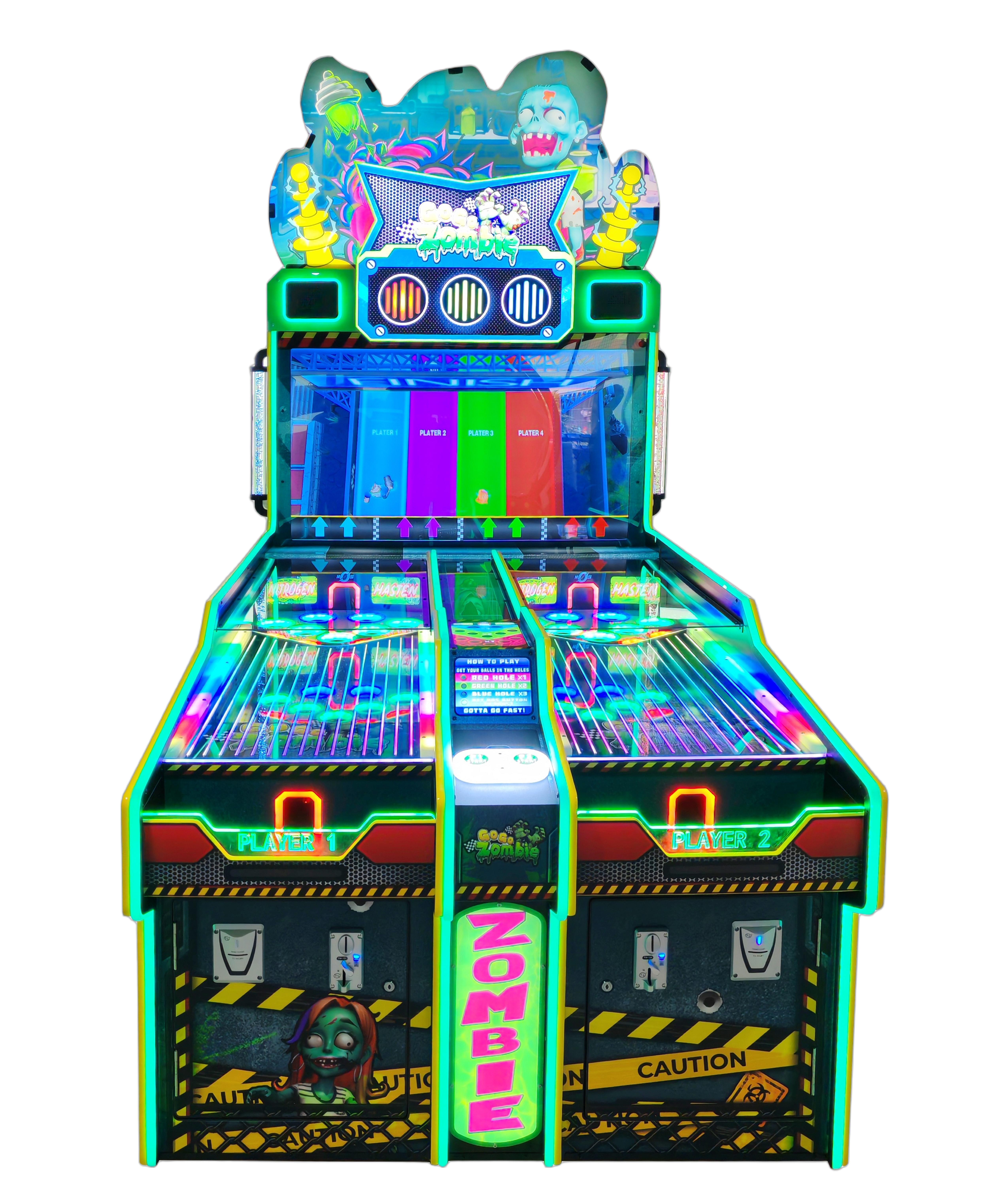 GOGO ZOMBIE 2 Player Arcade Redemption Game / Ball Toss Challenge | High-Speed Scoring Race with NOS Bonus