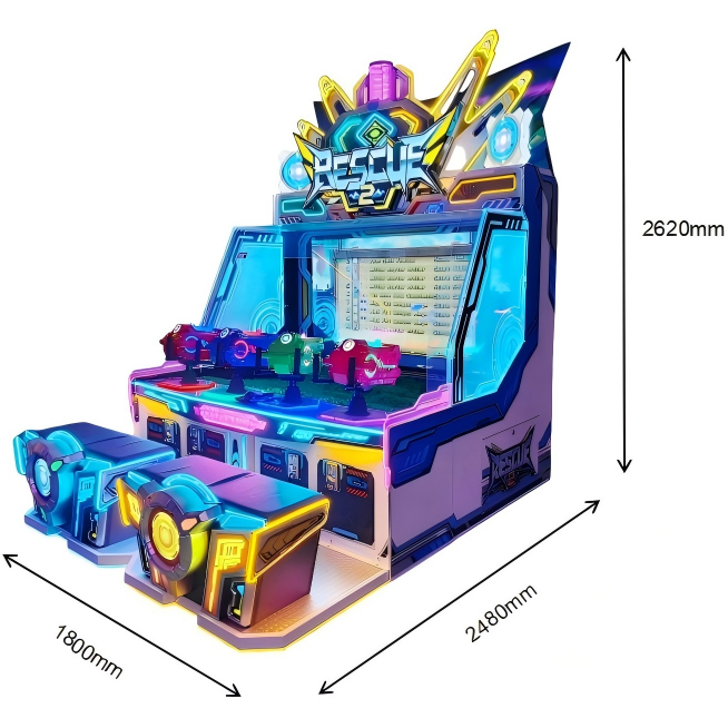 Rescue 2-4P Water Shooting Arcade Redemption Game | Multi-Player Water Blaster with Diverse Game Modes