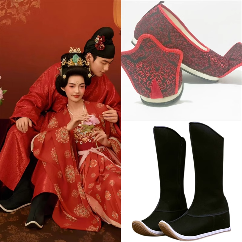 Ancient Chinese Bride Groom Wedding Hanfu for Hot Drama Flourished Peony Guo Se Fang hua Male Female Wedding Dress Delicate Costume w Hair Accessories Hat
