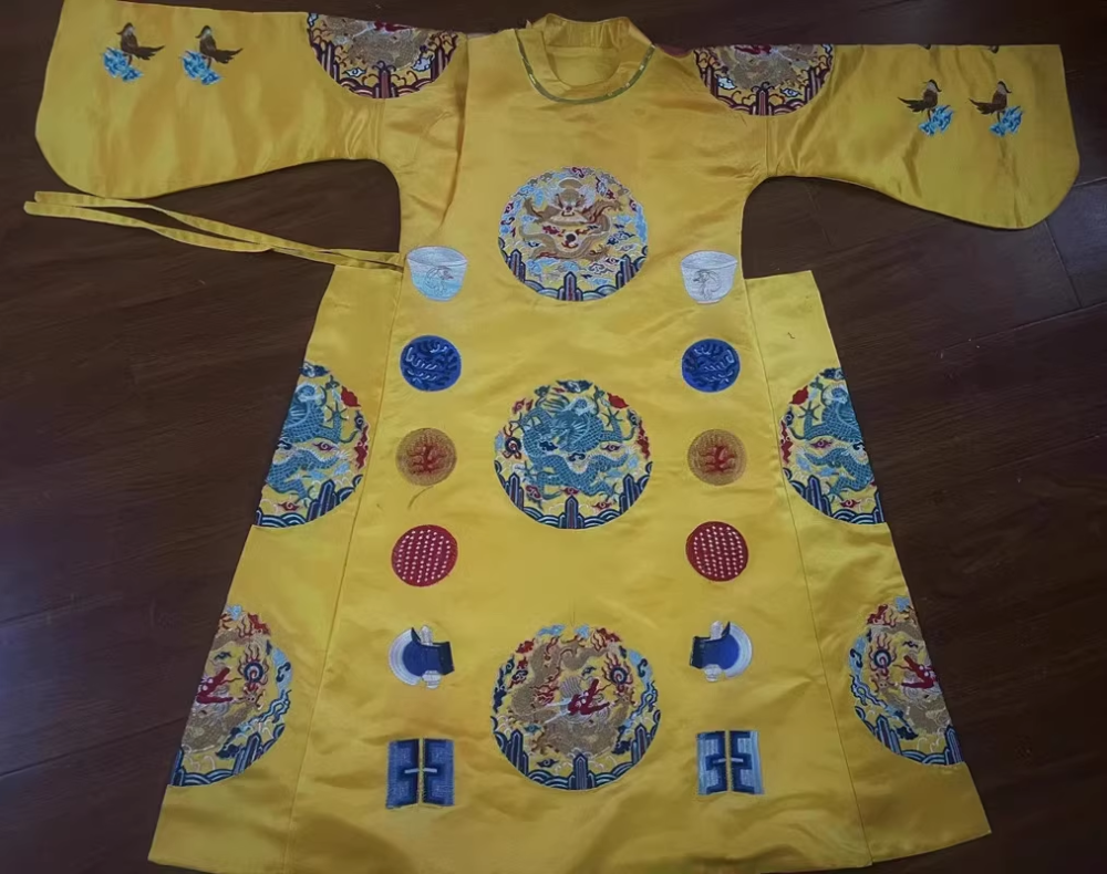 Historical Drama Ming Dynasty Emperor Costume Royal Yellow Dragon Robe Embroidered Hanfu Long Gown for King and Prince Zhu Di Multi Color Single-sided and Double-sided Embroidery Male Wear