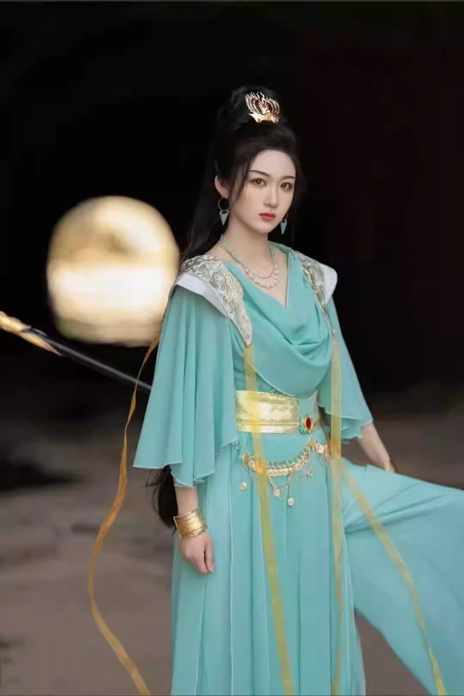 The Legend of ShenLi Immortal Costume for Actress Zhao LiYin Female Performance Hanfu Fairy Dress High Quality with Various Hair Accessories Head Piece Earrings