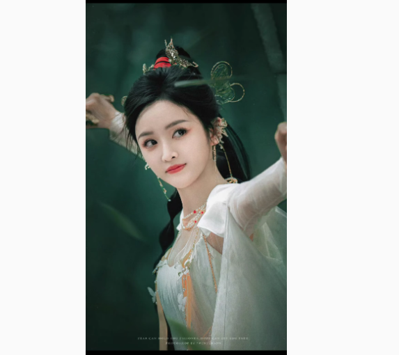 Fox Matchmaker Series Huai Shui Zhu Ting Green Bamboo Embroidery Hanfu Ancient Chinese Fairy Female Drame Hanfu Actress Liu Shishi Stage Performance Costume Dress