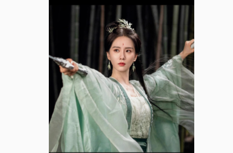 Fox Matchmaker Series Huai Shui Zhu Ting Green Bamboo Embroidery Hanfu Ancient Chinese Fairy Female Drame Hanfu Actress Liu Shishi Stage Performance Costume Dress